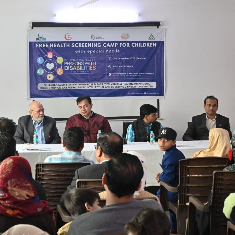 Free Health Screening Camp for Children with Special Needs at Alshifa Hospital, Delhi. Sunday 03 Dec. 2023