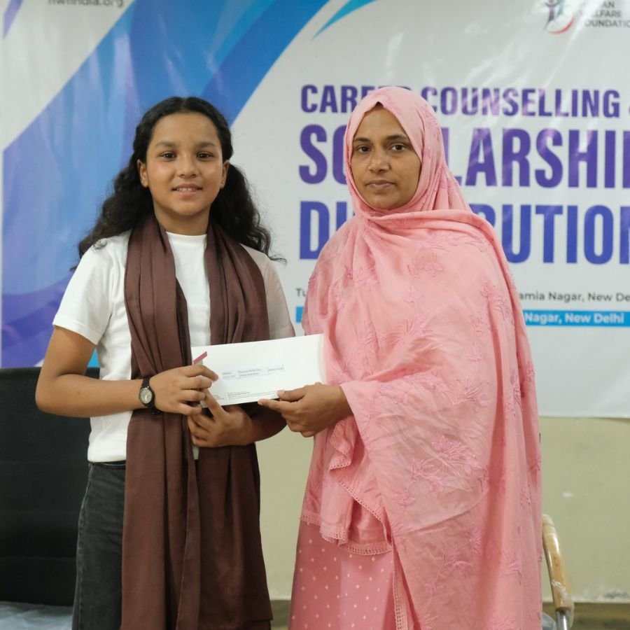 Scholarship distribution held at The Scholar School in Jamia Nagar, New Delhi