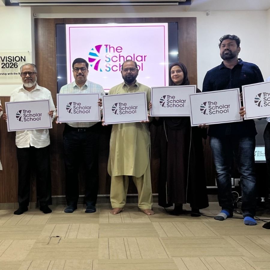 Unveiling of new logo for The Scholar School, held at the HWF HQ in Jamia Nagar, New Delhi